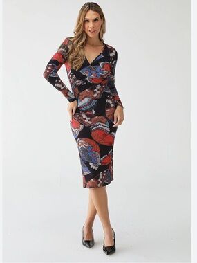 Lez a Lez Butterfly Printed Midi Dress - XL